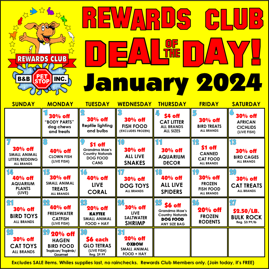 Specials B&B Pet Stop